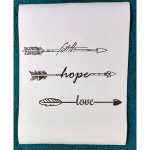 Faith Hope Love Arrow Frameless Canvas Painting Wall Art Home Minimalism Décor
